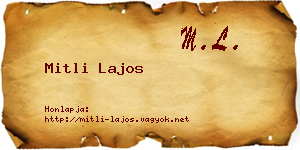 Mitli Lajos névjegykártya